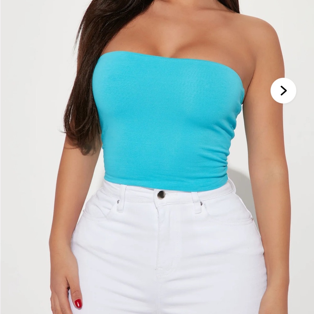 Strapless Blue Tube Top